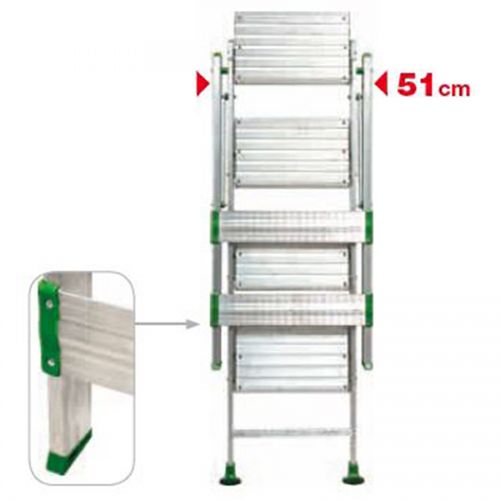 Facal Klapptreppe Plio mit Sicherheitsbügel Aluminium 3 Stufen