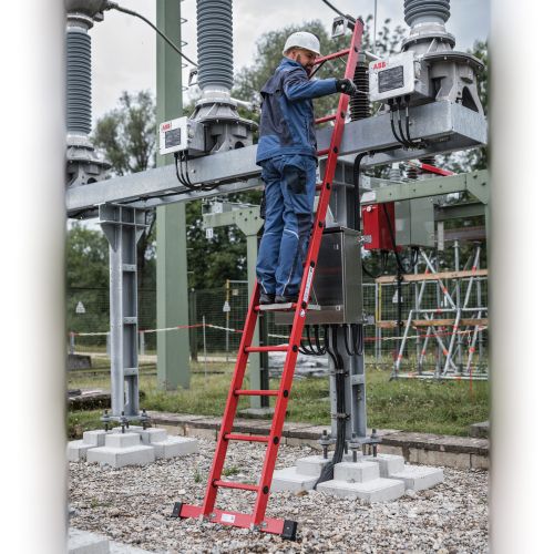 MUNK Vollkunststoff-Anlegeleiter ohne Traverse 12 Sprossen