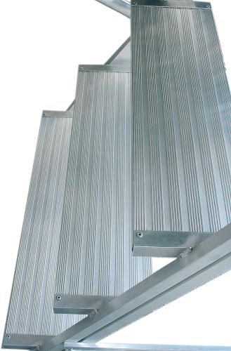 MUNK Podestleiter fahrbar Aluminium geriffelt 2x4 Stufen