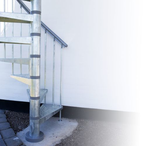 Dolle Aussentreppe Gardenspin 246-282cm Geschosshöhe Ø125-155cm Trimax®/Metall