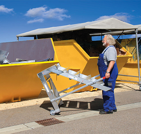 MUNK Arbeitspodest fahrbar Stahl-Gitterrost 1000mm Stufenbreite 2 Stufen