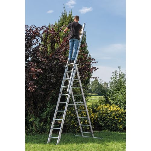 MUNK Mehrzweckleiter mit Nivello® Traverse 3x9 Sprossen