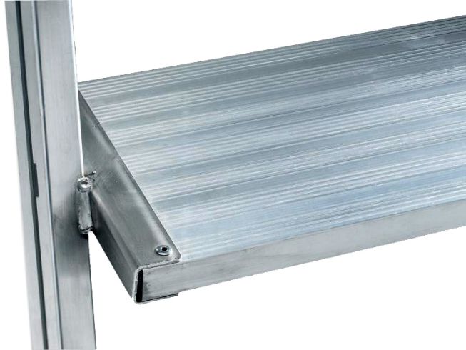 MUNK Podestleiter fahrbar Aluminium geriffelt 2x7 Stufen