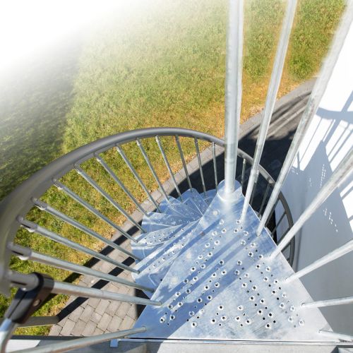 Dolle Aussentreppe Gardenspin 246-282cm Geschosshöhe Ø125-155cm Trimax®/Metall