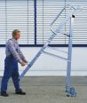 MUNK Aluminium-Stehleiter mit Rollen und Griff 5 Stufen-small