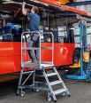 Zarges Podestleiter fahrbar mit 5 Leichtmetall-Stufen-small