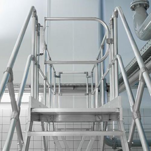 MUNK Treppen-Modul 2700mm Plattformoberkante Aluminium geriffelt 13 Stufen