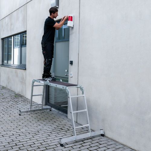 MUNK Vielzweckleiter mit Nivello® Traverse 2x3 + 2x4 Sprossen