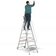Euroline Premium 32677 Stufenstehleiter mit großer Standplattform 7 Stufen-small