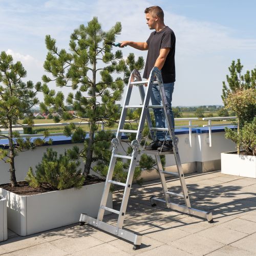 MUNK Vielzweckleiter mit Nivello® Traverse 2x3 + 2x4 Sprossen